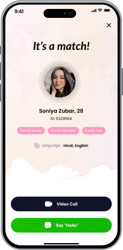 Vidoo match screen